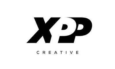 XPP letters negative space logo design. creative typography monogram vector