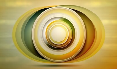  a circular object with a yellow background and a green and yellow circle with a white center on top of the circle is a light yellow background.  generative ai
