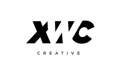 XWC letters negative space logo design. creative typography monogram vector