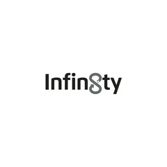 Infinity, Number 8 and Arrow logo or wordmark design