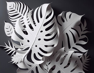 Collection of tropical leaves texture, nature background, tropical leaf