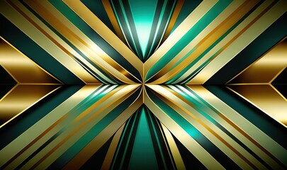  a gold and green abstract background with a black background and a gold and green stripe pattern on the bottom half of the image and the bottom half of the image.  generative ai