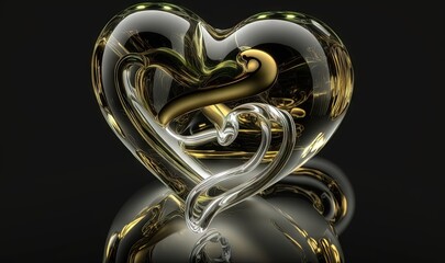  a heart shaped object with a snake in the middle of it's body and a snake in the middle of it's body.  generative ai