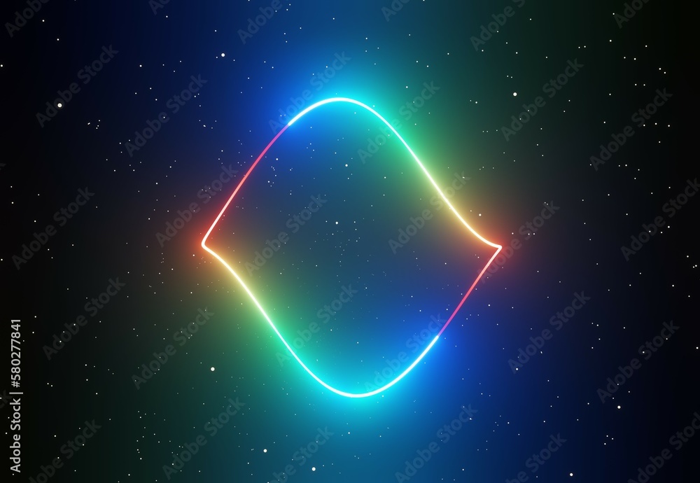 Canvas Prints neon light abstract background with glowing stars