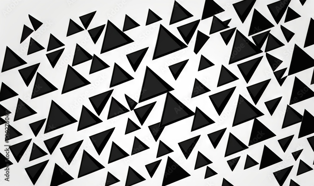 Aufkleber a black and white photo of a pattern of black and white triangles on a white background with a black