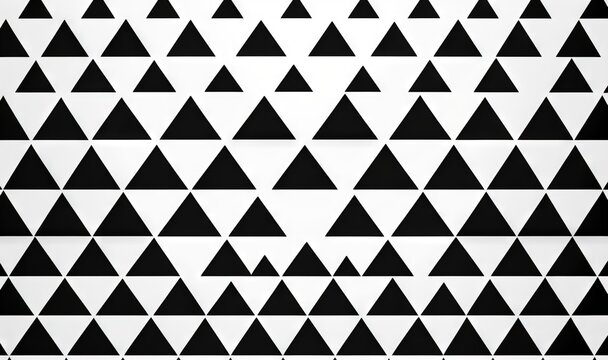  a black and white pattern of triangles on a white background with a black and white background that has a black triangle on the bottom of the triangle.  generative ai