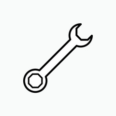 Wrench Icon - Vector, Repair Sign and Setting Symbol for Design, Presentation, Website or Apps Elements