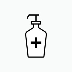 Obraz premium Use Sanitizer Icon. Direction for Sterilizing Human Body. Sign and Illustration of Prevention of Viruses. 