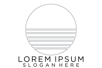 summer beach logo vector illustration