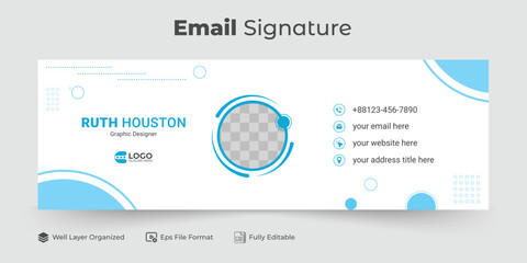Naklejka premium Modern and minimalist email signature or email footer template