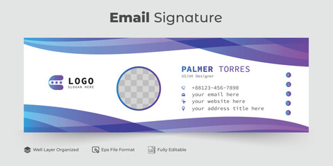 Modern and minimalist email signature or email footer template