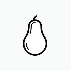 Pear Icon. Fresh Fruit Symbol  - Vector.  