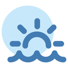 Simple sun and sea icon