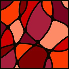 stained-glass window, design, pattern, in red tones