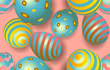 Seamless Easter pattern with multicolored eggs