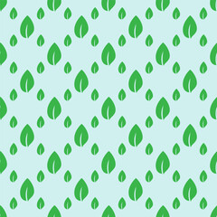 Eco friendly leaves pattern. Green Leaves flat design.
