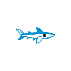 Fototapeta na wymiar cute shark fish doodle illustration vector