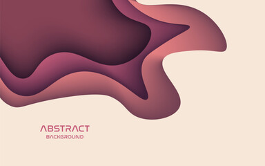 abstract dynamic brown liquid color wavy layers dimension papercut background. eps10 vector