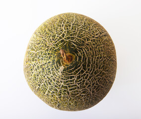 view of fresh Hami melon isolated on white background.