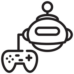 game ai robot control icon simple line