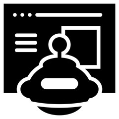 ai robot control web page icon solid glyph