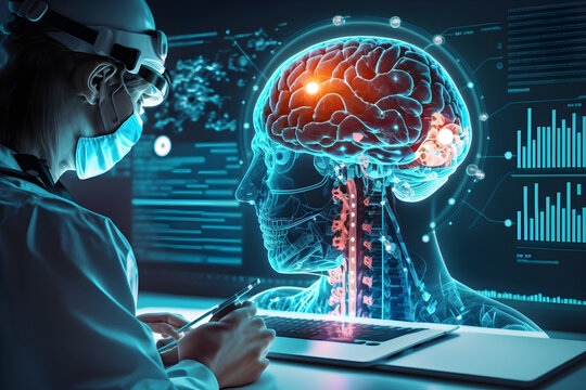 AI generative, Human Scient Brain Data Technology Neyro medical Business Concept 
