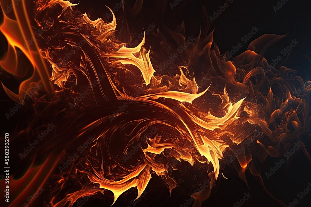 Poster texture of abstract fire blazes to use as a banner backdrop. generative ai