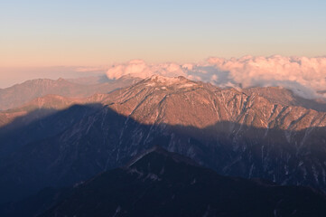 四国愛媛県西条市にある日本百名山「石鎚山冬景色」