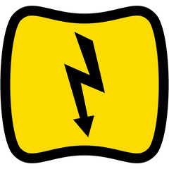 Sticker Warning Danger Electrical Lightning Logo Symbol Icon
