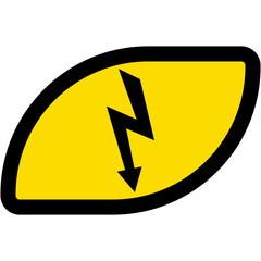 Sticker Warning Danger Electrical Lightning Logo Symbol Icon
