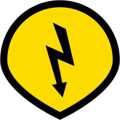 Sticker Warning Danger Electrical Lightning Logo Symbol Icon
