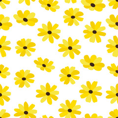 seamless pattern with yellow flowers.Eps 10 vector.