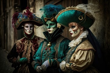 Fototapeta na wymiar Mardi Gras Italy's Carnival Venice. Generative AI