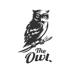Rolgordijnen vintage logo owl template illustration © MSHA 
