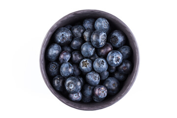 Blueberries on white background