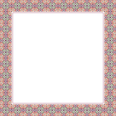 Vector frame with floral ornament on white background. Place for your text.