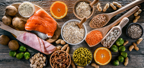 Composition with food products rich in thiamine or vitamin B1