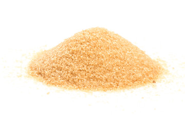 Crystals cane sugar isolated on white