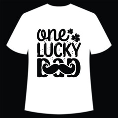 One lucky dad Happy St Patrick's day shirt print template, St Patrick's design, typography design for Irish day, women day, lucky clover, Irish gift