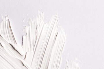 Paint brush stroke over the white paper