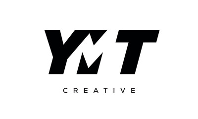 YMT letters negative space logo design. creative typography monogram vector