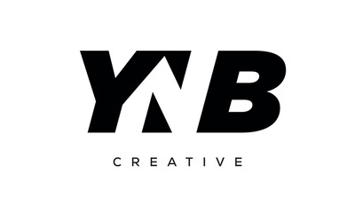 YNB letters negative space logo design. creative typography monogram vector