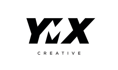 YMX letters negative space logo design. creative typography monogram vector