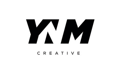 YNM letters negative space logo design. creative typography monogram vector