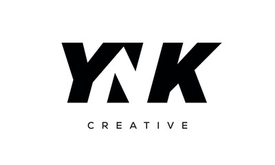 YNK letters negative space logo design. creative typography monogram vector