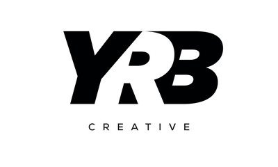 YRB letters negative space logo design. creative typography monogram vector