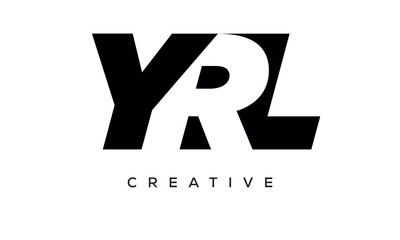 YRL letters negative space logo design. creative typography monogram vector