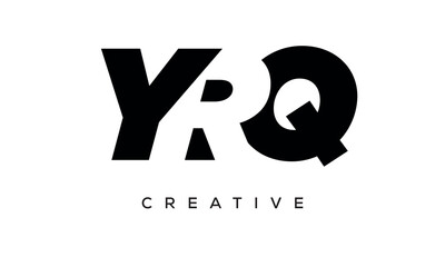 YRQ letters negative space logo design. creative typography monogram vector