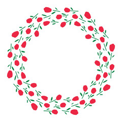 チューリップの円形フレーム