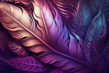 Purple feathers, generative ai